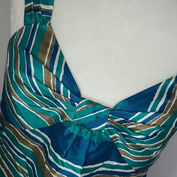 Banana Republic blue green stripe tank blouse sz.4 - Picture 5 of 8